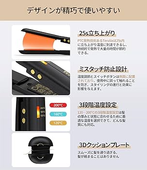 Amazon.co.jp: Terviiixミニストレートアイロン13mm セラミック
